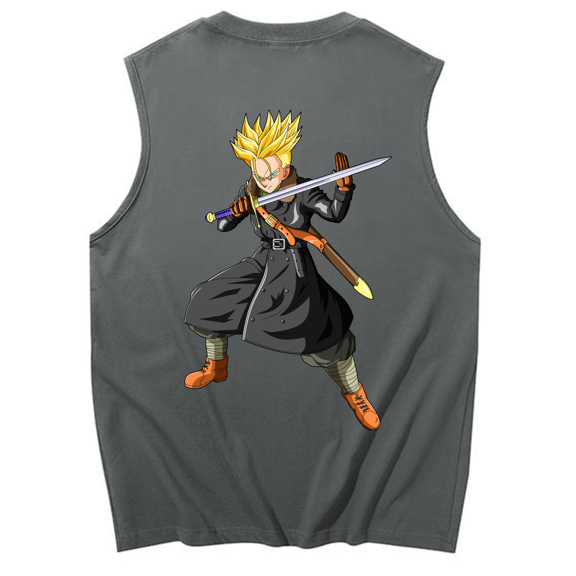 （画像用） ドラゴンボール トランクス（Torankusu）DRAGON BALL Trunks コットン100％タンクトップ（背面プリント）